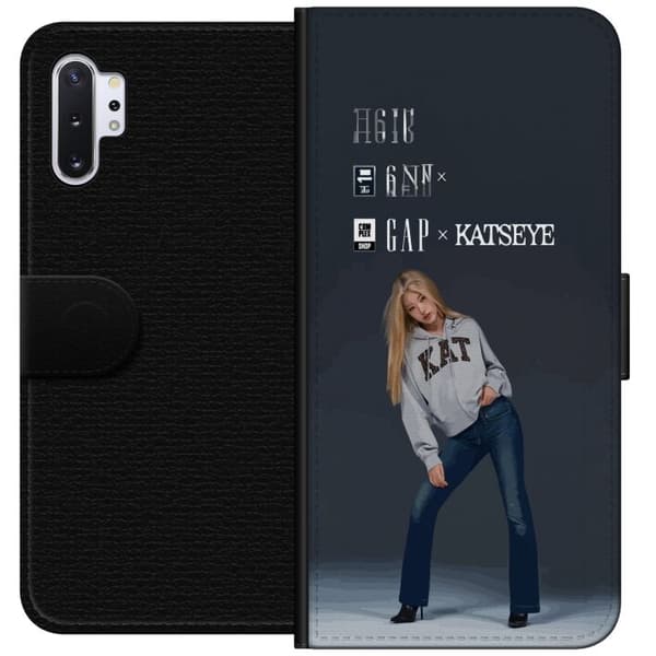 Kompatibelt Lommeboketui til Samsung Galaxy Note10+ KATSEYE blond modebild grå