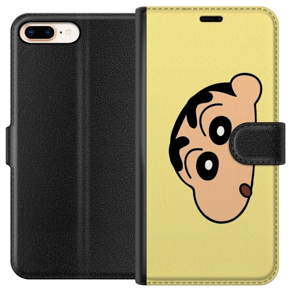 Apple iPhone 8 Plus Lompakkokotelo Peeking Shinchan