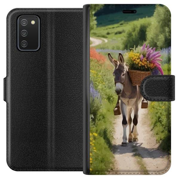 Samsung Galaxy A02s Lompakkokotelo Aasi Eläinaihe Rauhallinen Suunnittelu Luontoaihe Suosittu Koristelu Huumori Graafinen Eläinteema Eksoottinen