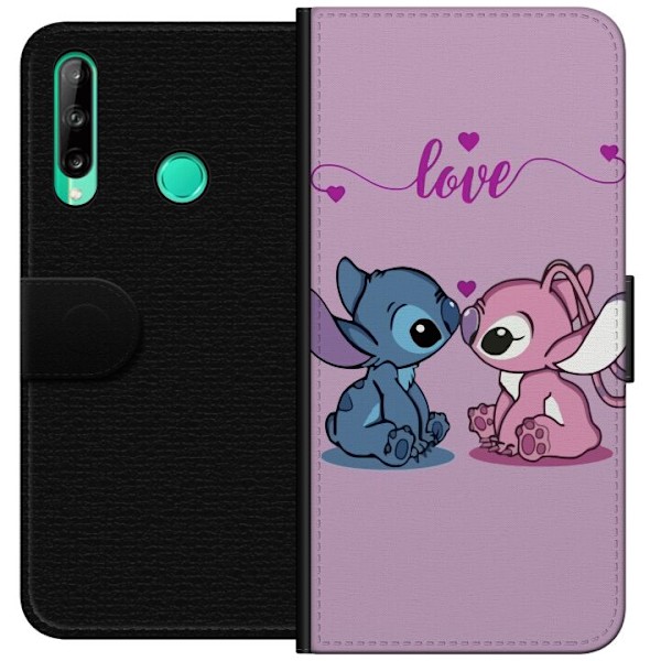 Huawei P40 lite E Tegnebogsetui Lilo & Stitch – Angel Edition