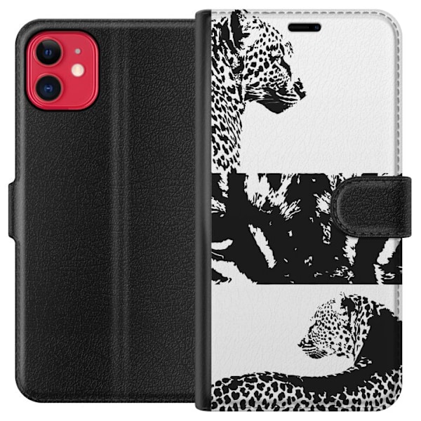 Apple iPhone 11 Tegnebogsetui Leopard Faces