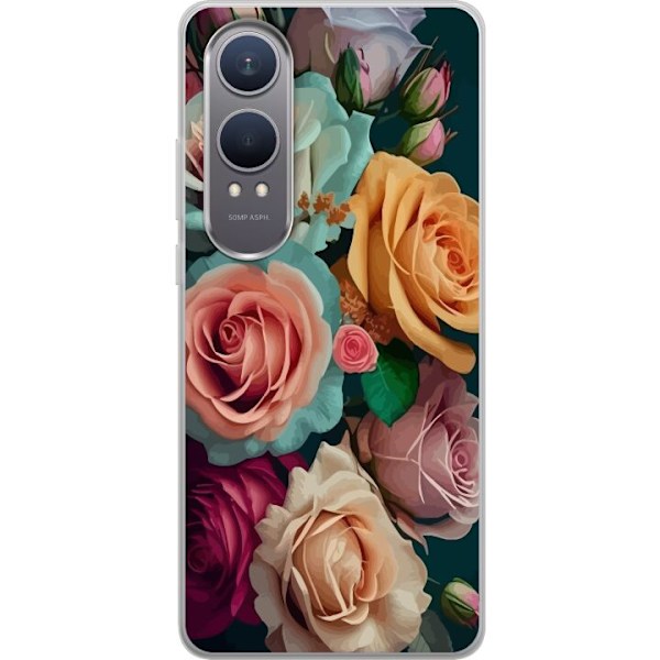 OnePlus Nord CE4 Lite Gennemsigtig cover Färgglada rosor