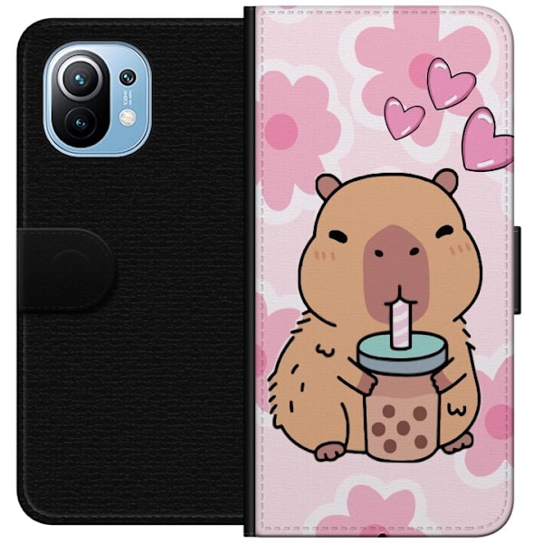 Xiaomi Mi 11 Plånboksfodral Kawaii Capybara Hjärtan Anime St