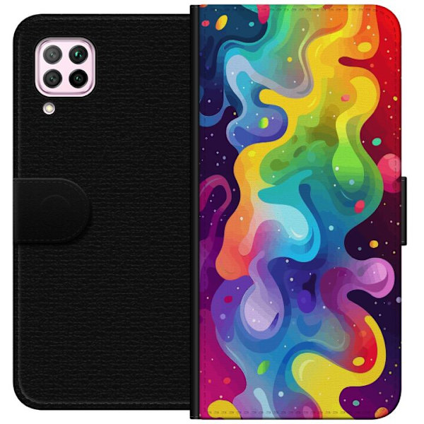 Huawei P40 lite Plånboksfodral Color Splash Abstrakt Konst Design Färgstarkt Mönster Modern Populär Väggkonst Grafiskt Trend