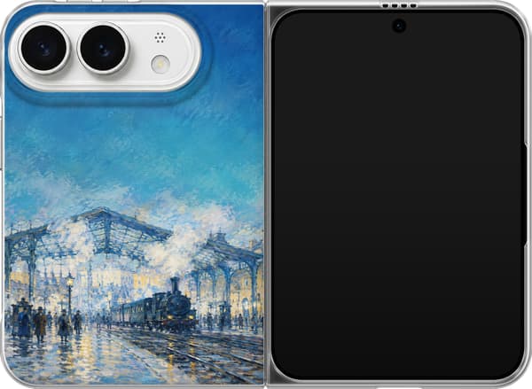 Kompatibelt Mobilskal till Apple iPhone Duo Monet – Blått stationsmotiv blå