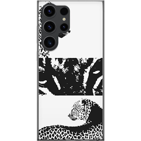 Samsung Galaxy S24 Ultra Läpinäkyvä kuori Leopard Faces