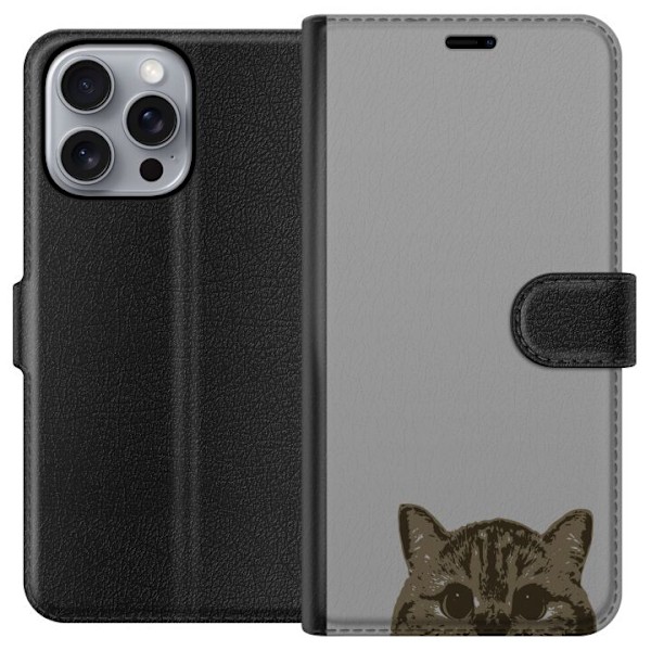 Apple iPhone 16 Pro Max Tegnebogsetui Grå Katteblik - stilful