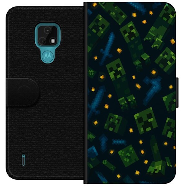 Motorola Moto E7 Lommeboketui Minecraft Dungeons Mob