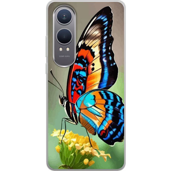 OnePlus Nord CE4 Lite Genomskinligt Skal Fjäril Natur Sommar Motiv Vingar Färgstark Design Populär Dekor Grafiskt Exotiskt Tema