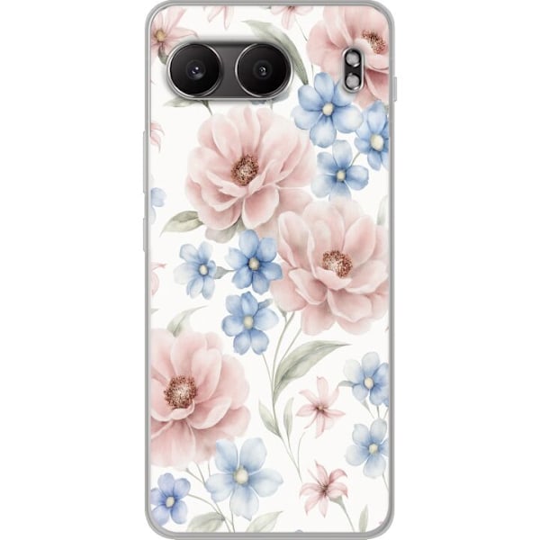 OnePlus Nord 4 Genomskinligt Skal Romantiska blommor