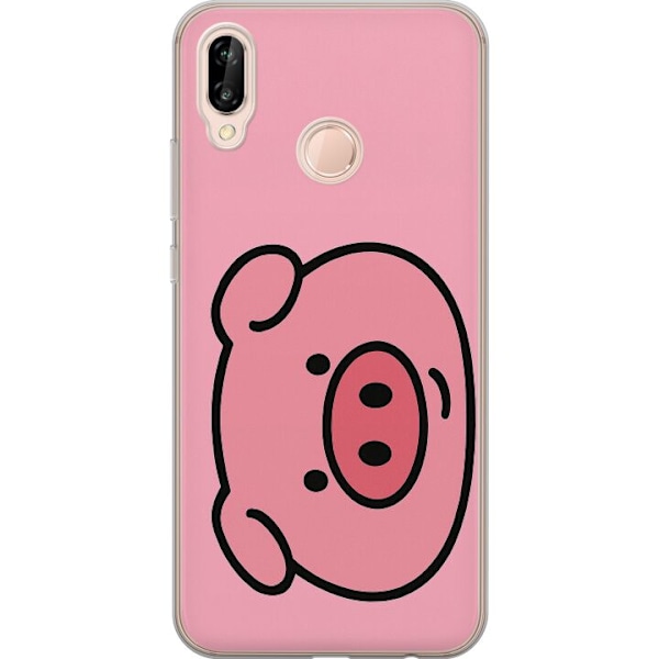Huawei P20 lite Genomskinligt Skal Kawaii Piggy