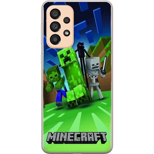 Samsung Galaxy A33 5G Genomskinligt Skal Minecraft Creeper mobilskal i klassisk grön pixelstil