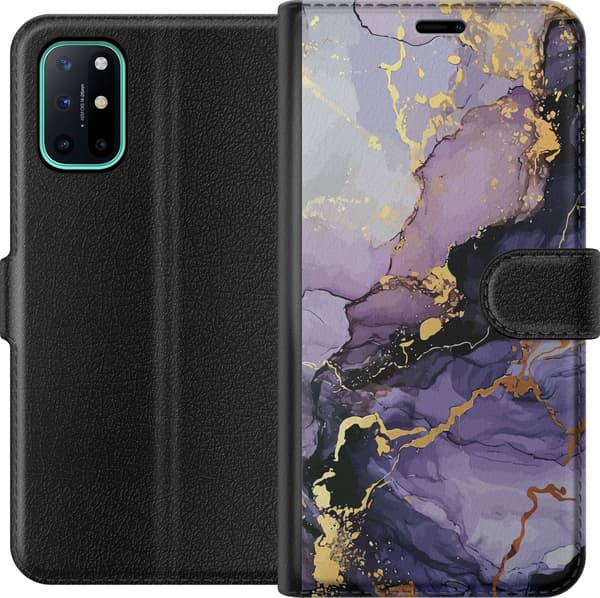 Kompatibel Tegnebogsetui til OnePlus 8T Lilla Marmor