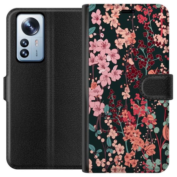 Kompatibelt Plånboksfodral till Xiaomi 12 Pro Blommor