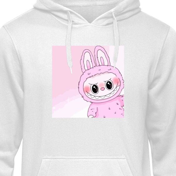 Børne-Hoodie | Blød Hættetrøje til Børn Labubu Bunny Seri hvid 7-8 År