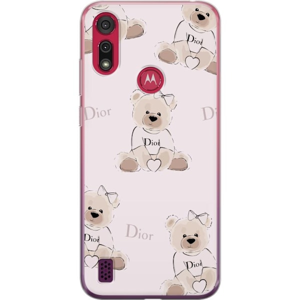 Motorola Moto E6s (2020) Läpinäkyvä kuori Teddy Dior Vibes - ylellinen nalle muotityyliin