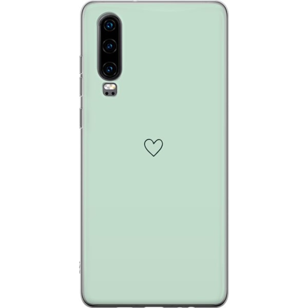 Huawei P30 Genomskinligt Skal Enkelt Hjärtat