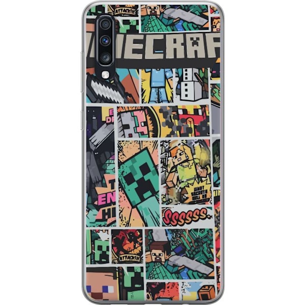 Samsung Galaxy A70 Läpinäkyvä kuori Minecraft Taide