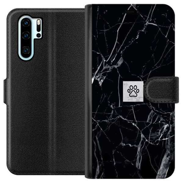 Kompatibelt Lommeboketui til Huawei P30 Pro Marmorkopp