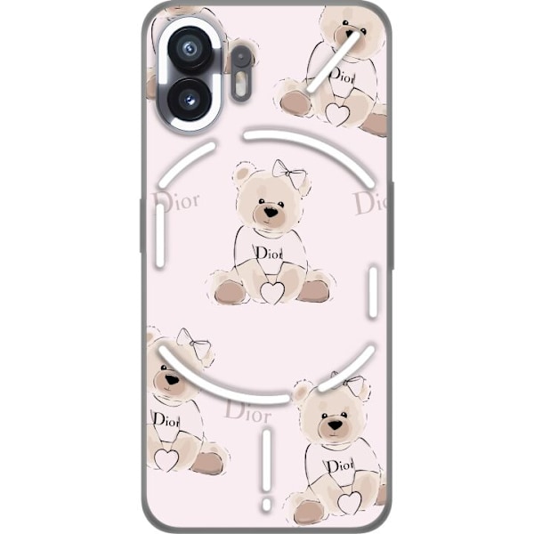 Nothing Phone (2) Gennemsigtig cover Teddy Dior Vibes - luksuriøs bamse i modetil