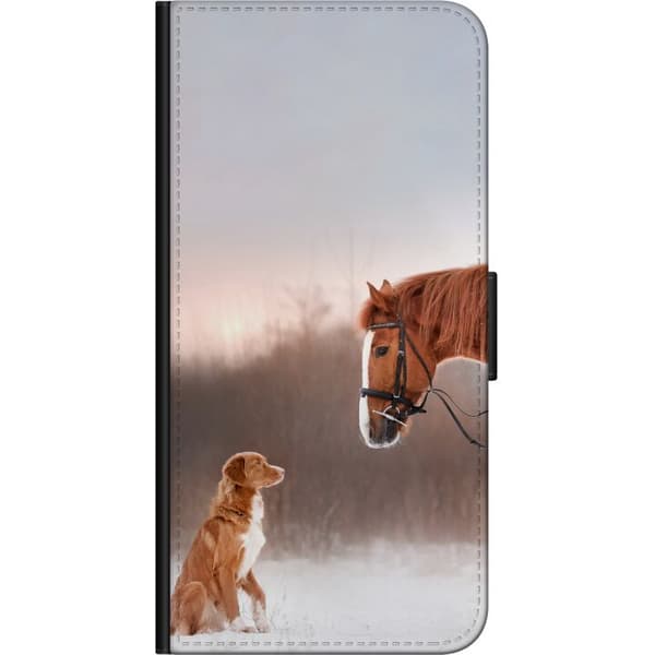 Kompatibel Tegnebogsetui til OnePlus 9 Pro Hest & Hund