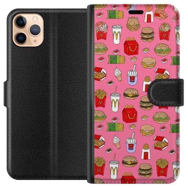 Kompatibel Tegnebogsetui til Apple iPhone 11 Pro Max Fastfood pink