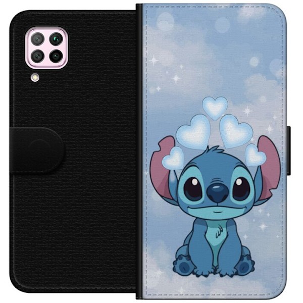 Huawei P40 lite Tegnebogsetui Stitch Hoppende Glæde - Sjovt D