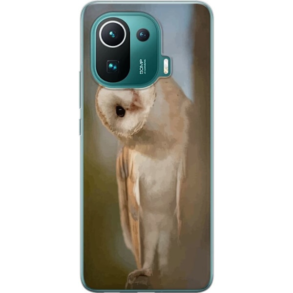 Xiaomi Mi 11 Pro Läpinäkyvä kuori Uggla Utelias Katse Lintumotiivi Metsä Luonto Grafinen Suunnittelu Suosittu Motiivi Eläin Teema Koriste