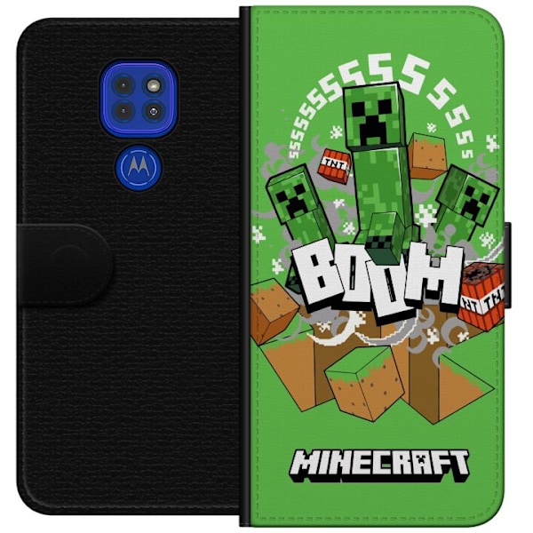 Motorola Moto G9 Play Tegnebogsetui Minecraft Boom