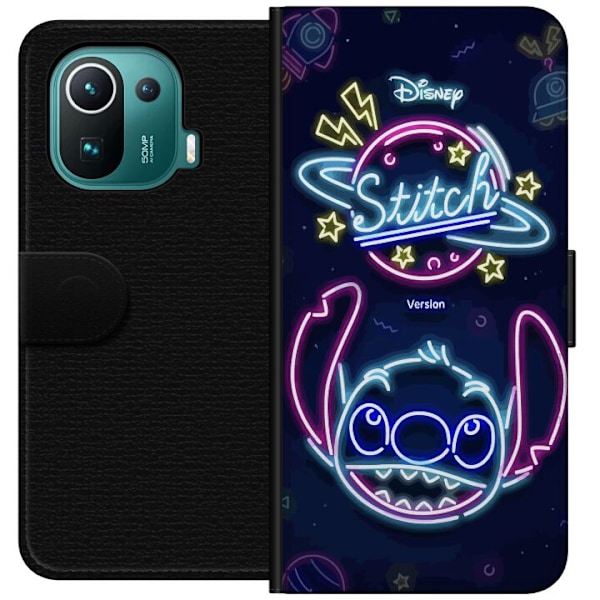 Xiaomi Mi 11 Pro Lompakkokotelo Stitch Neon