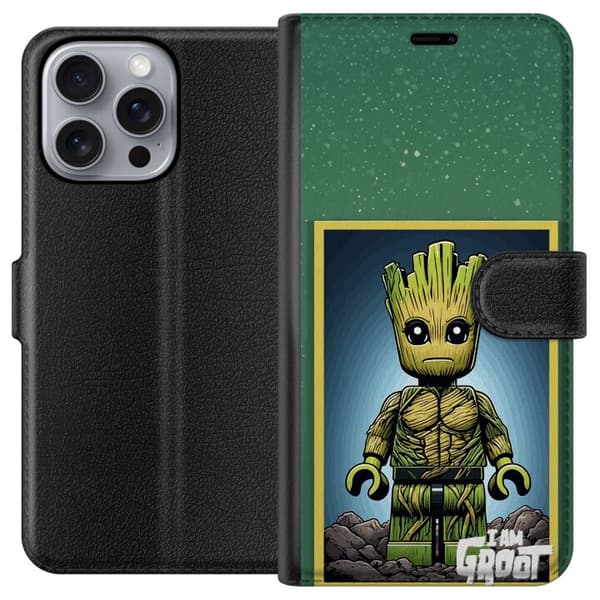 Kompatibelt Lommeboketui til Apple iPhone 16 Pro Max Robot med röda ögon grå