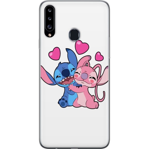 Samsung Galaxy A20s Gennemsigtig cover Lilo & Stitch