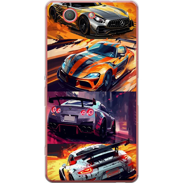 Sony Xperia Z3 Compact Läpinäkyvä kuori Ralli kuume - vauhdikas teema ralliautoilla