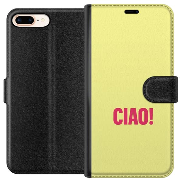 Kompatibelt Plånboksfodral till Apple iPhone 8 Plus Rosa CIAO gul