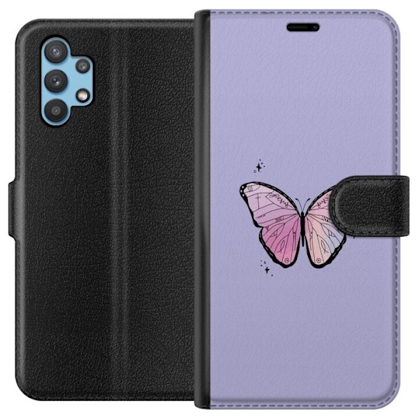 Samsung Galaxy A32 5G Plånboksfodral Fjäril Lila