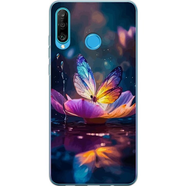 Huawei P30 lite Genomskinligt Skal Fjäril