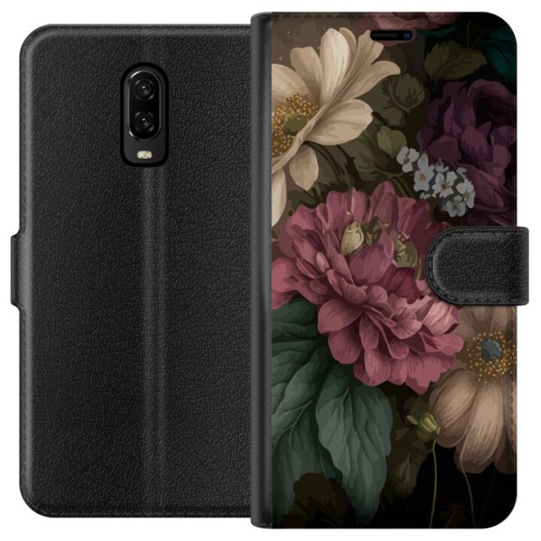 OnePlus 6T Tegnebogsetui Blomster