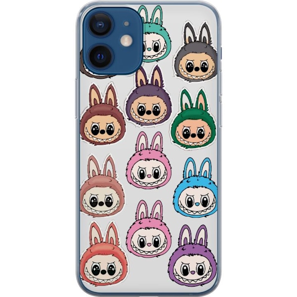 Apple iPhone 12 mini Läpinäkyvä kuori Labubu Macaron Monste