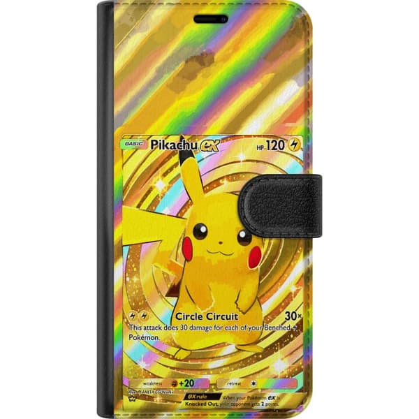 Kompatibelt Lommeboketui til Xiaomi Redmi Note 12 Pro Gullig Pikachu EX samlebilde med regnbueeffekter gull
