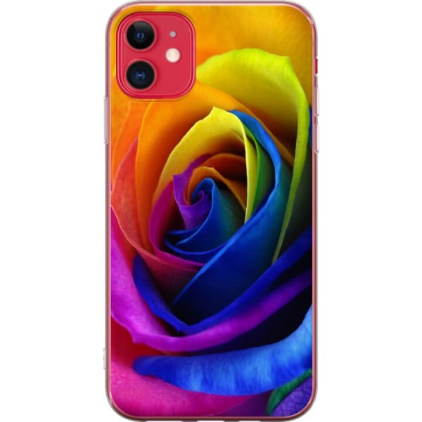 Apple iPhone 11 Genomskinligt Skal Rainbow Rose