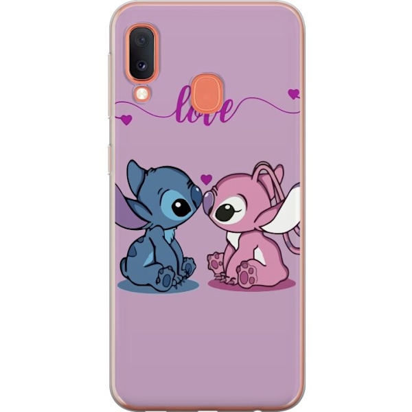 Samsung Galaxy A20e Läpinäkyvä kuori Lilo & Stitch – Angel Edition