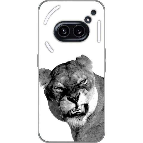 Nothing Phone (2a) Plus Gennemsigtig cover Løve Kunstnerisk Dyremotiv Afrikansk Stil Jungle Følelse Grafisk Design Hjemmedekoration Dyr Tema