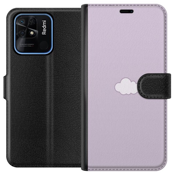 Xiaomi Redmi 10C Plånboksfodral Lila Moln – minimalistiskt