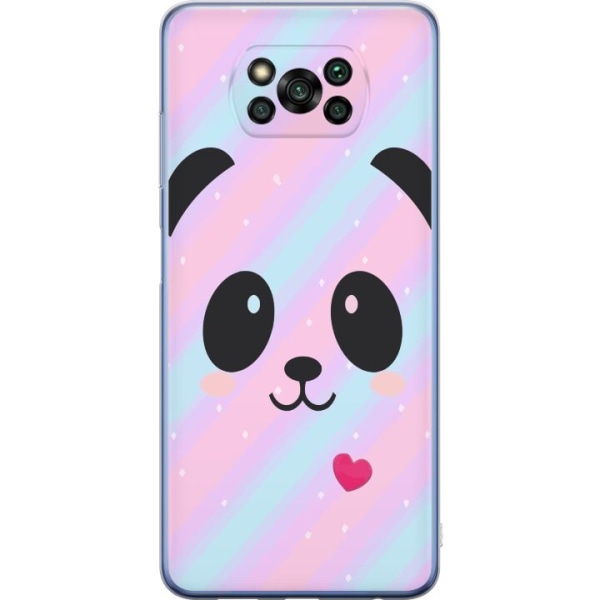 Xiaomi Poco X3 Pro Gjennomsiktig deksel Regnbue Panda