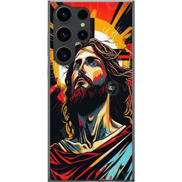 Samsung Galaxy S24 Ultra Läpinäkyvä kuori Jeesus ja Kortti