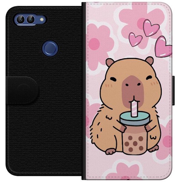 Huawei P smart Tegnebogsetui Kawaii Capybara Hjerte Anime Stil