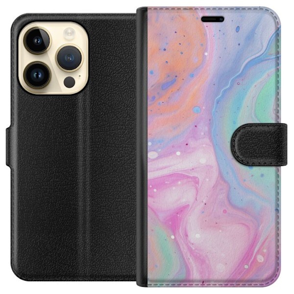Apple iPhone 14 Pro Tegnebogsetui Pastelmarmor