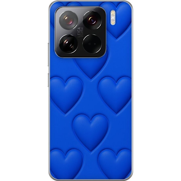 Xiaomi 15 Pro Gjennomsiktig deksel Blå Hjerter