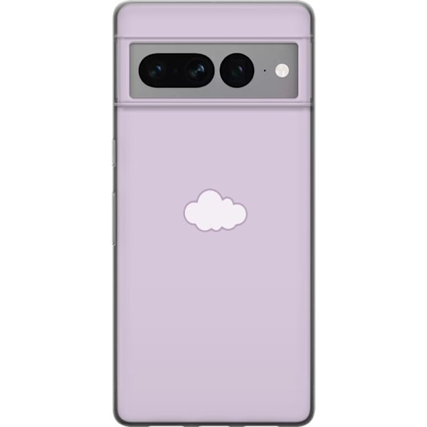 Google Pixel 7 Pro Genomskinligt Skal Lila Moln – minimalistiskt moln på lila bakgrund