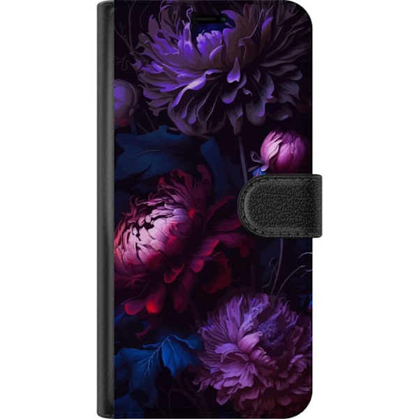 Apple iPhone 16 Pro Tegnebogsetui Lilla Blomster